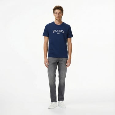  Tommy Hilfiger Flock Varsity Erkek Lacivert T-Shirt