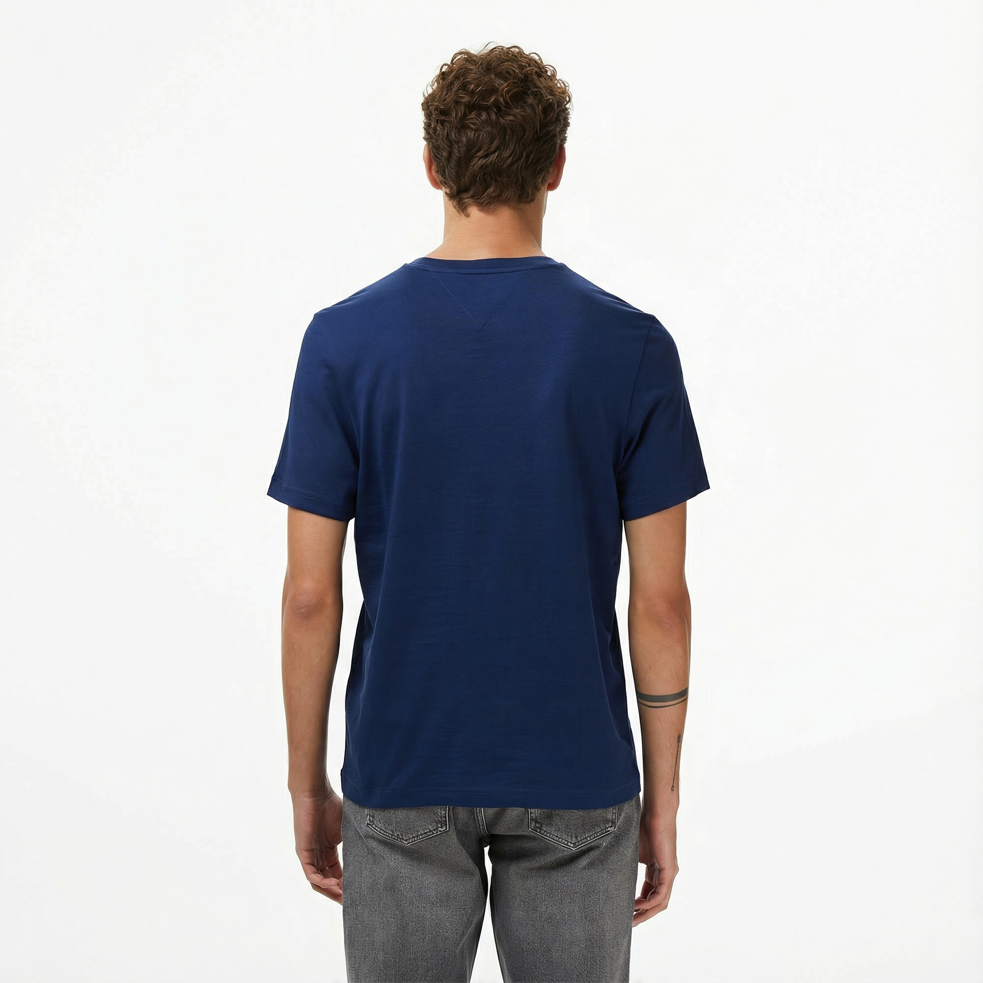 Tommy Hilfiger Flock Varsity Erkek Lacivert T-Shirt