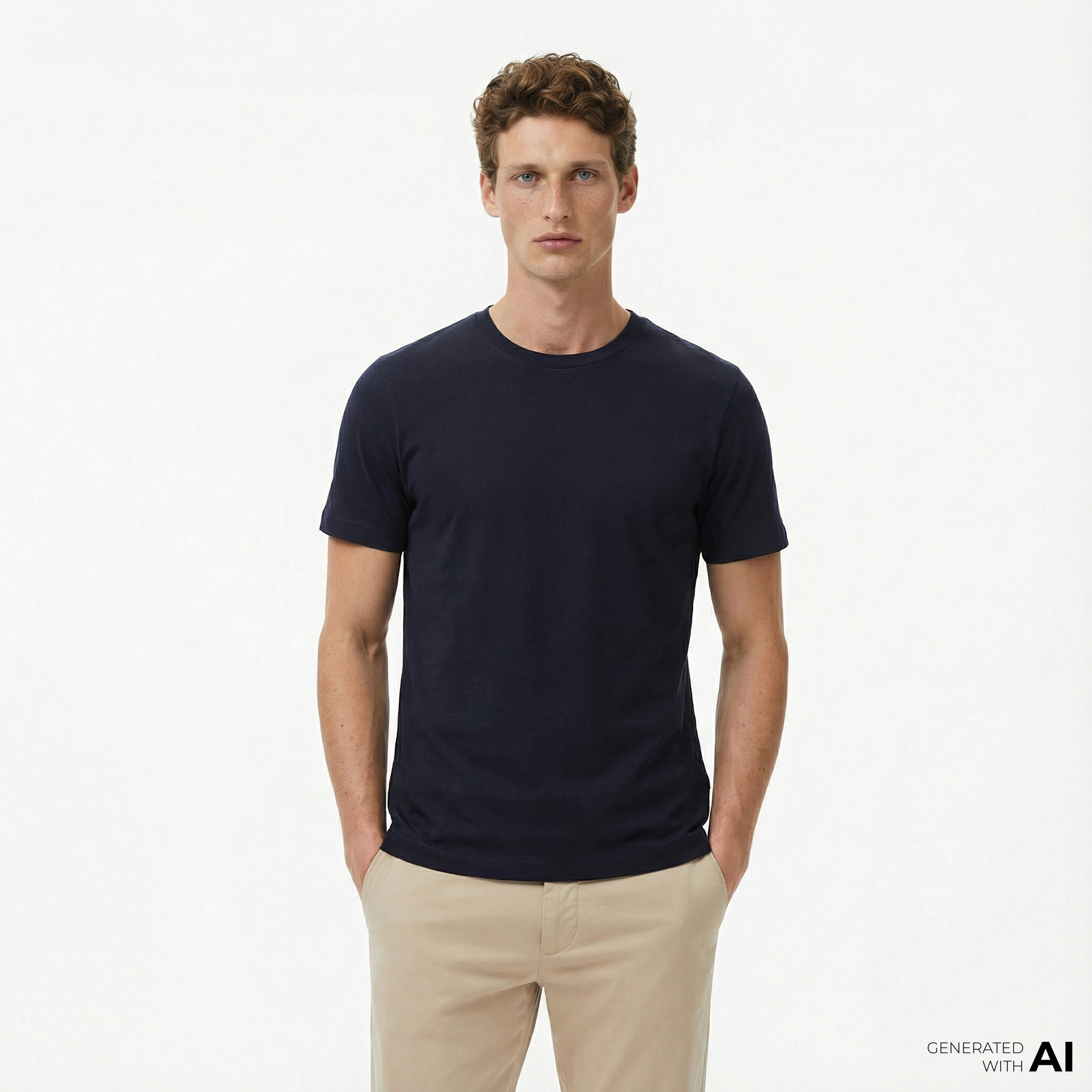  Tommy Hilfiger Mercerised Cotton Erkek Lacivert T-Shirt