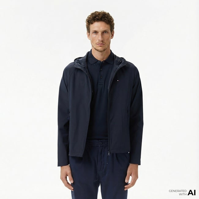  Tommy Hilfiger Essentials Tech Plus Erkek Lacivert Ceket