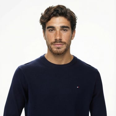  Tommy Hilfiger Pima Mainline Cashmere Erkek Lacivert Kazak