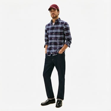  Tommy Hilfiger Brushed Oxford Erkek Mavi Gömlek