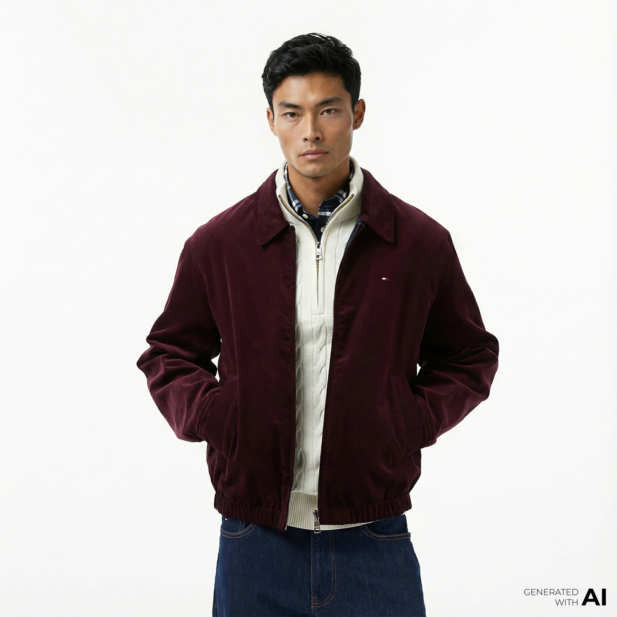 Tommy Hilfiger Reversible Ivy Erkek Bordo Ceket