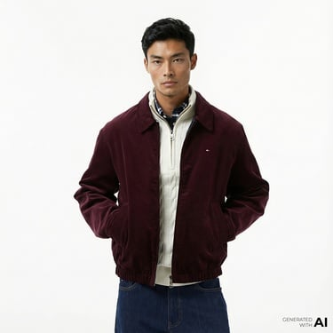  Tommy Hilfiger Reversible Ivy Erkek Bordo Ceket