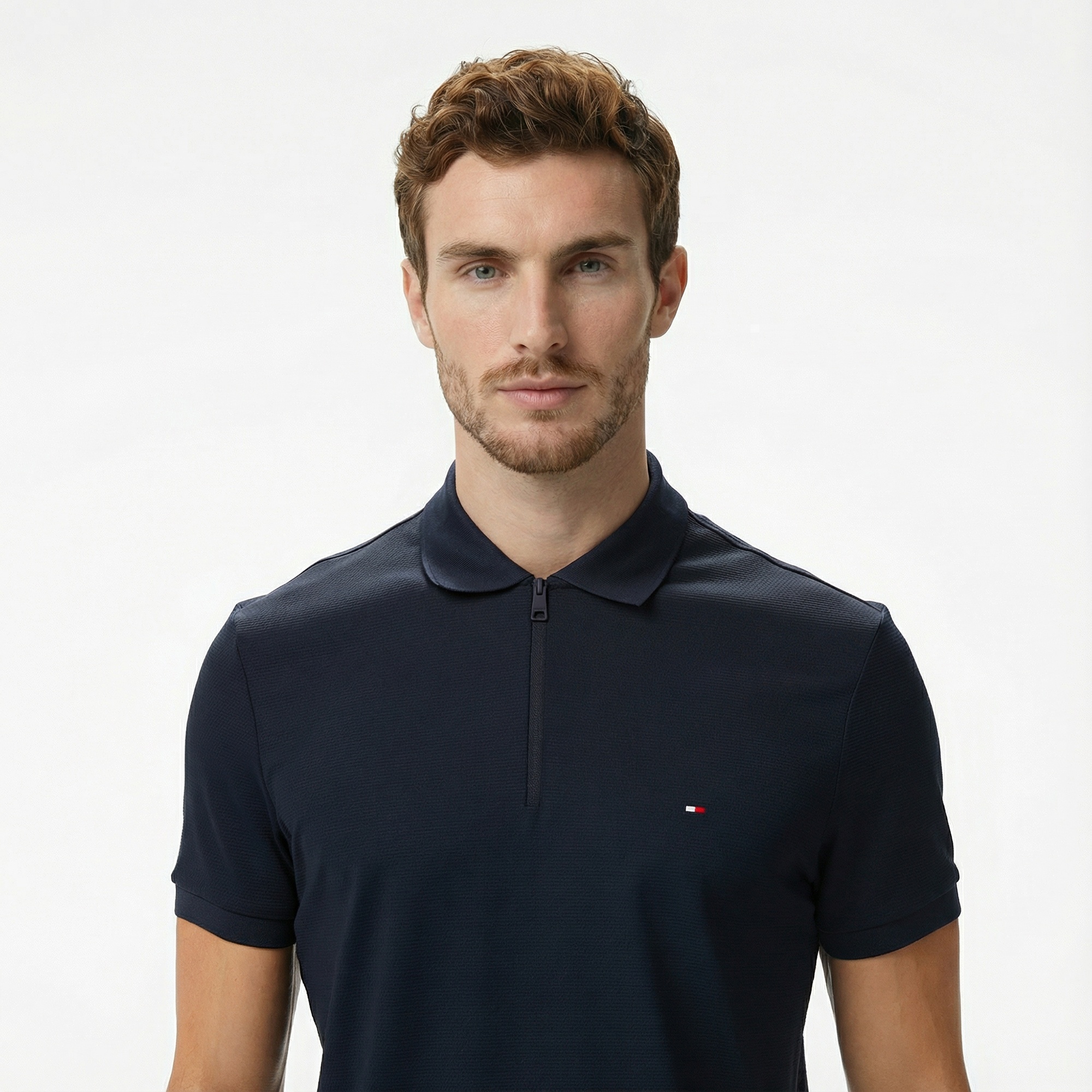 Tommy Hilfiger Performance Pique Erkek Lacivert Polo Yaka T-Shirt