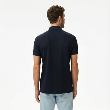  Tommy Hilfiger Performance Pique Erkek Lacivert Polo Yaka T-Shirt