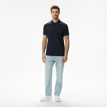  Tommy Hilfiger Performance Pique Erkek Lacivert Polo Yaka T-Shirt