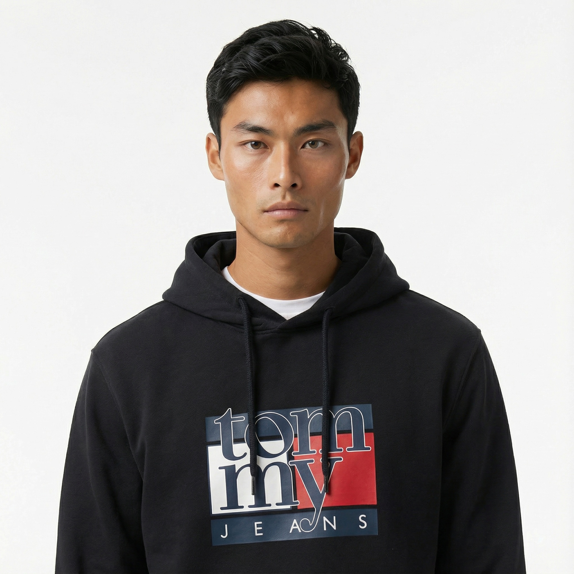 Tommy Hilfiger Twist Flag Erkek Siyah Hoodie