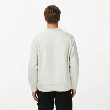  Calvin Klein Premium Terry Monogram Erkek Beyaz Sweatshirt