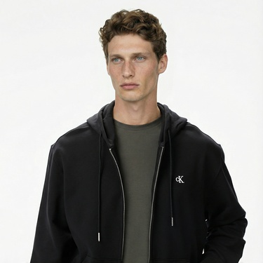  Calvin Klein Terry Monogram Erkek Siyah Sweatshirt
