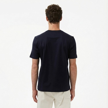  Tommy Hilfiger Mercerised Cotton Erkek Lacivert T-Shirt