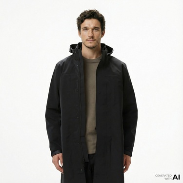  Calvin Klein Tech Hooded City Erkek Siyah Mont