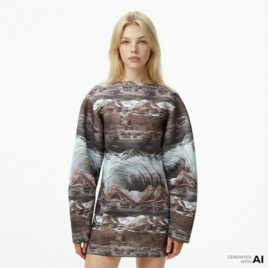  Les Benjamins 005 Kadın Kahverengi Elbise