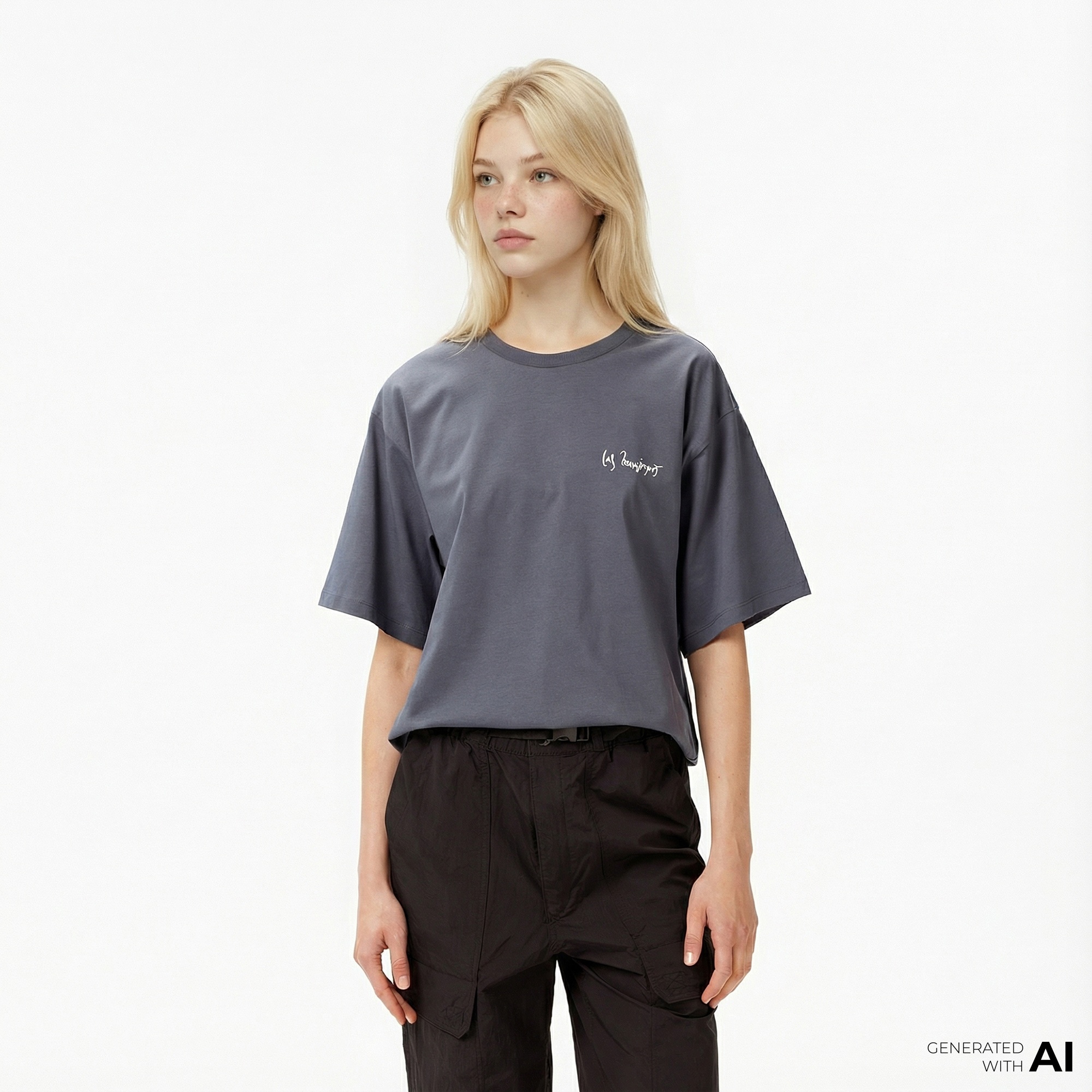 Les Benjamins Boxed 009 Kadın Gri T-Shirt