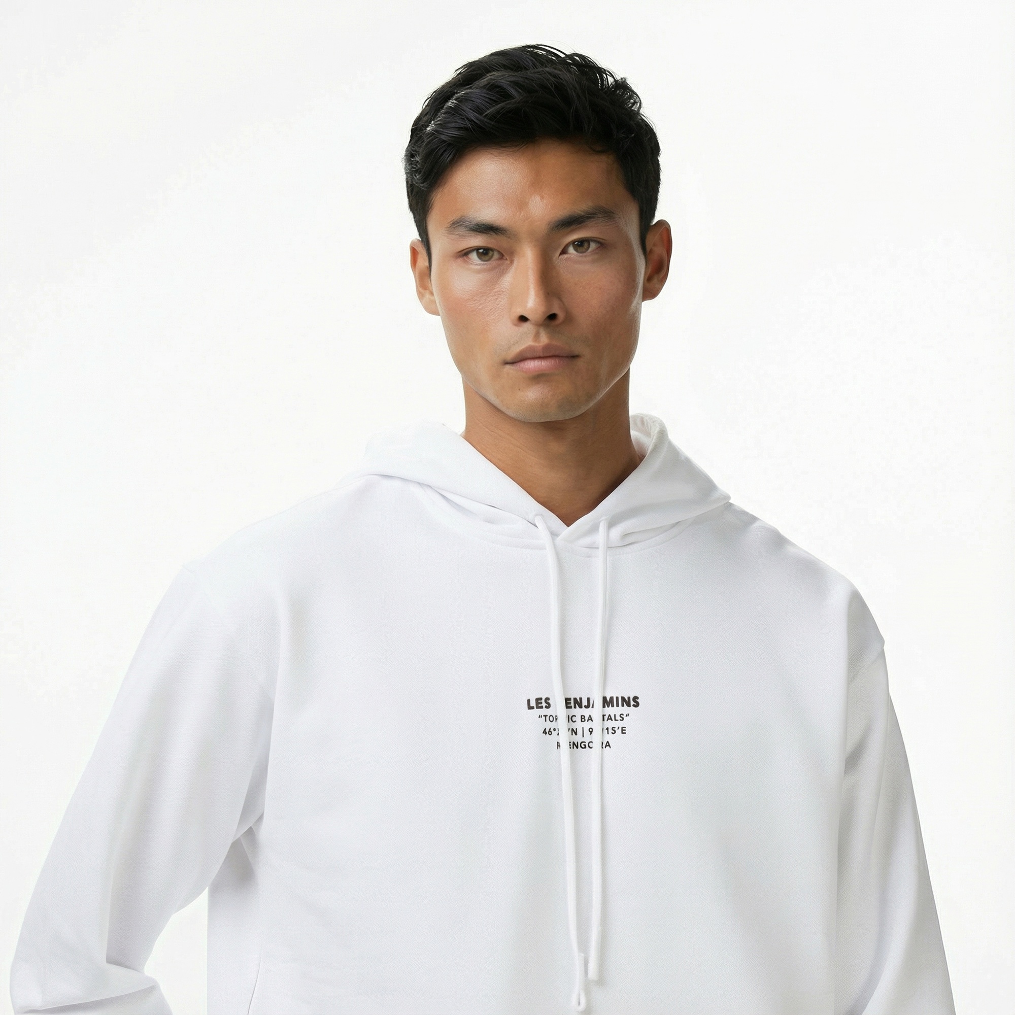 Les Benjamins 004 Erkek Beyaz Sweatshirt