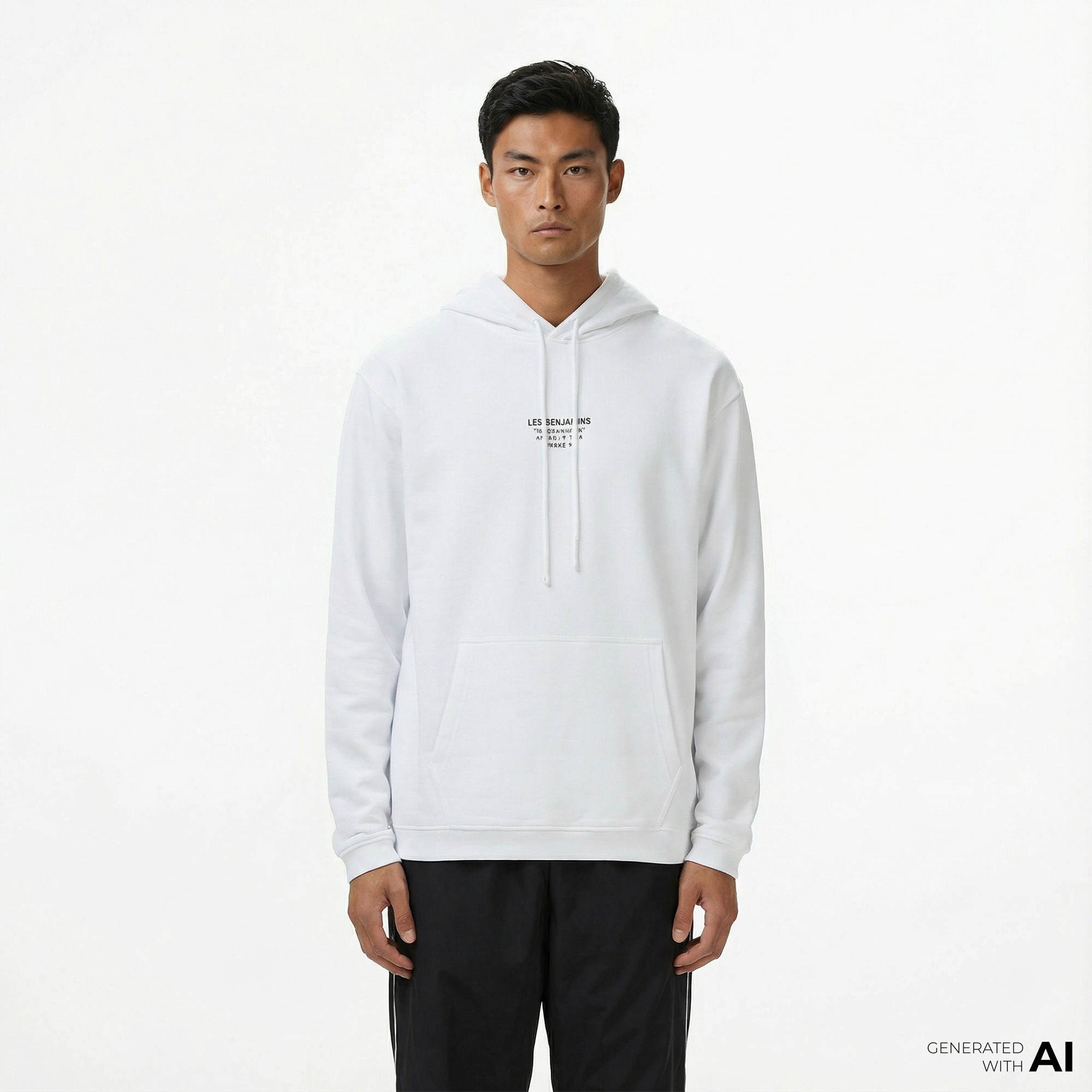 Les Benjamins 004 Erkek Beyaz Sweatshirt