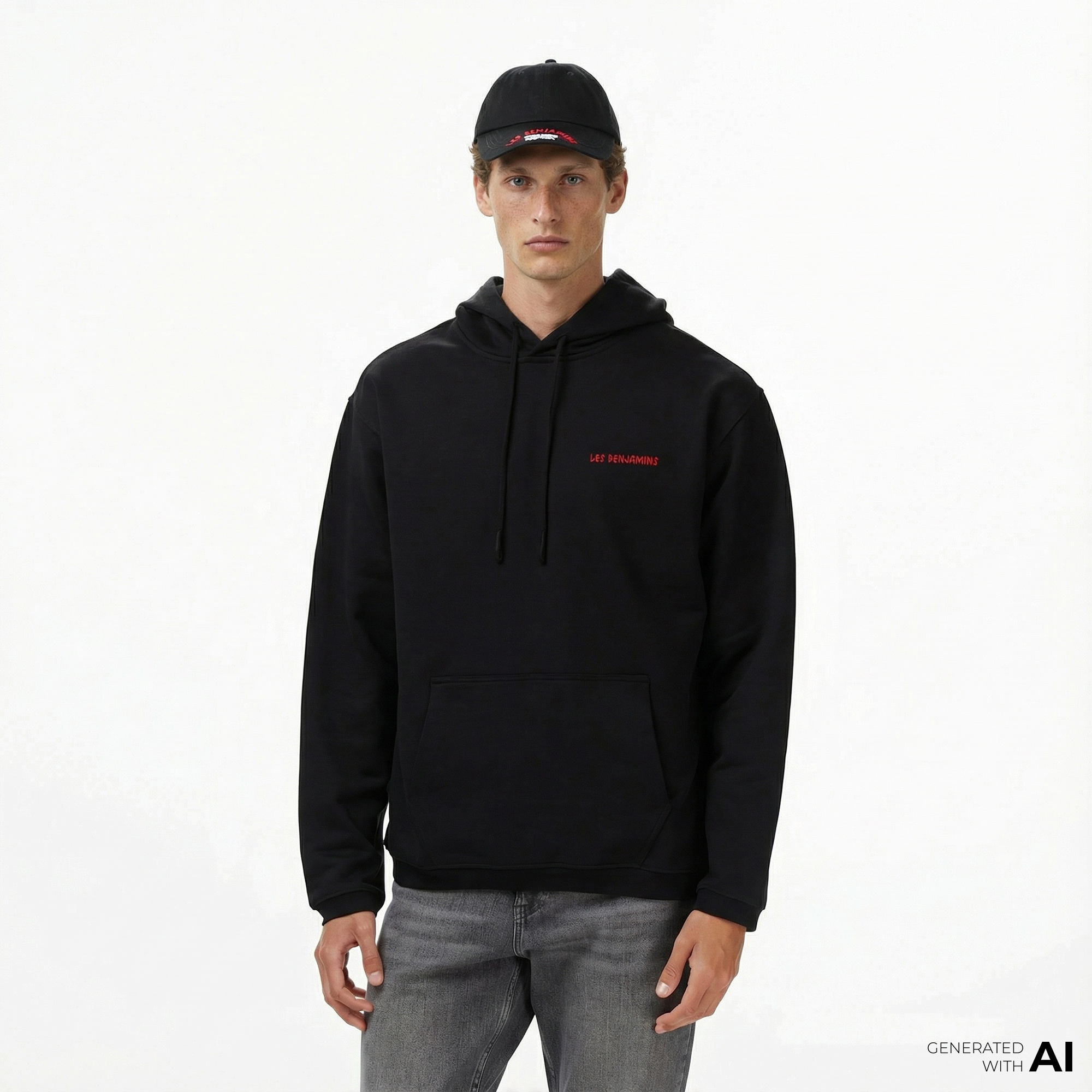 Les Benjamins 019 Erkek Siyah Sweatshirt