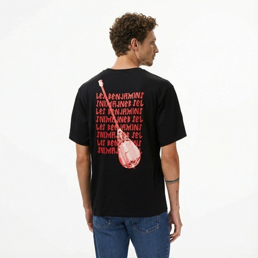  Les Benjamins Relaxed 026 Erkek Siyah T-Shirt