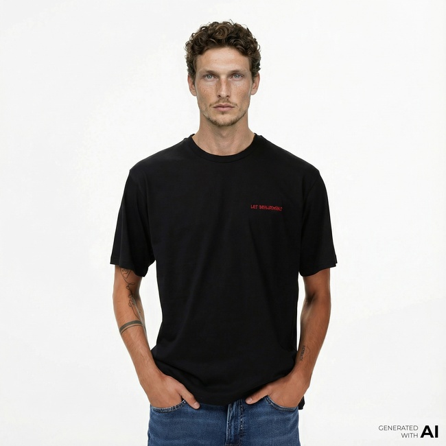  Les Benjamins Relaxed 026 Erkek Siyah T-Shirt