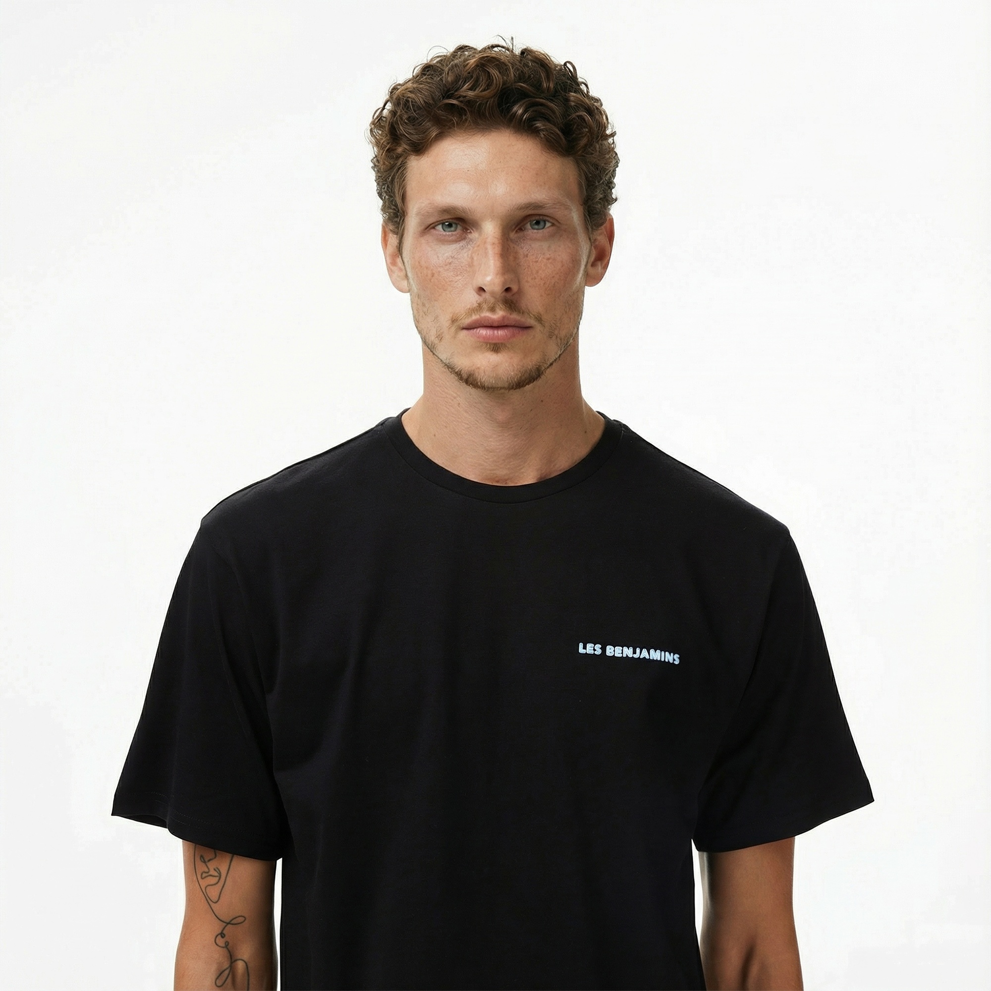 Les Benjamins Relaxed 028 Erkek Siyah T-Shirt