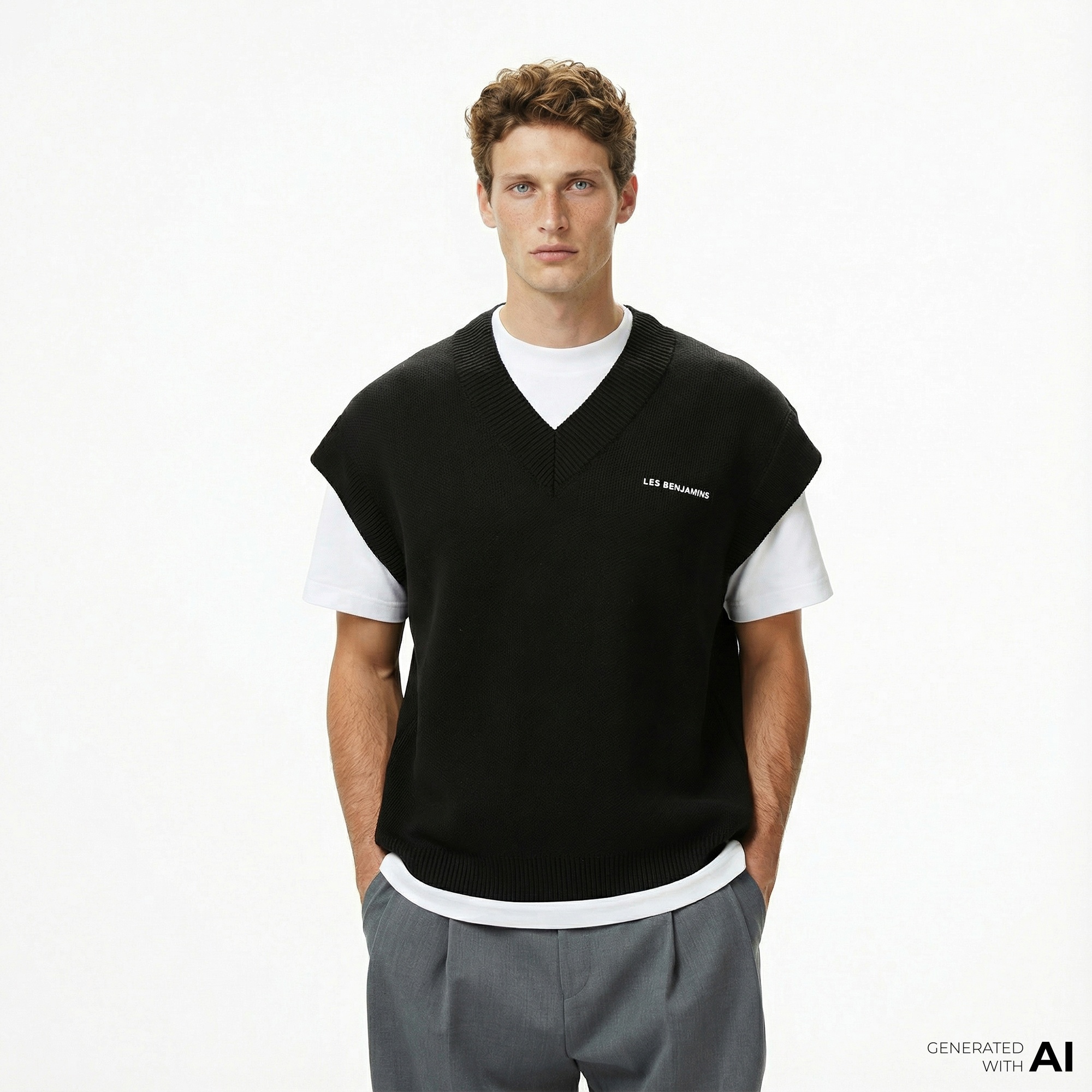 Les Benjamins 307 Erkek Siyah Yelek