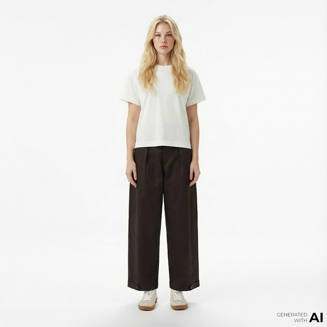  Lacoste Kadın Kahverengi Chino Pantolon