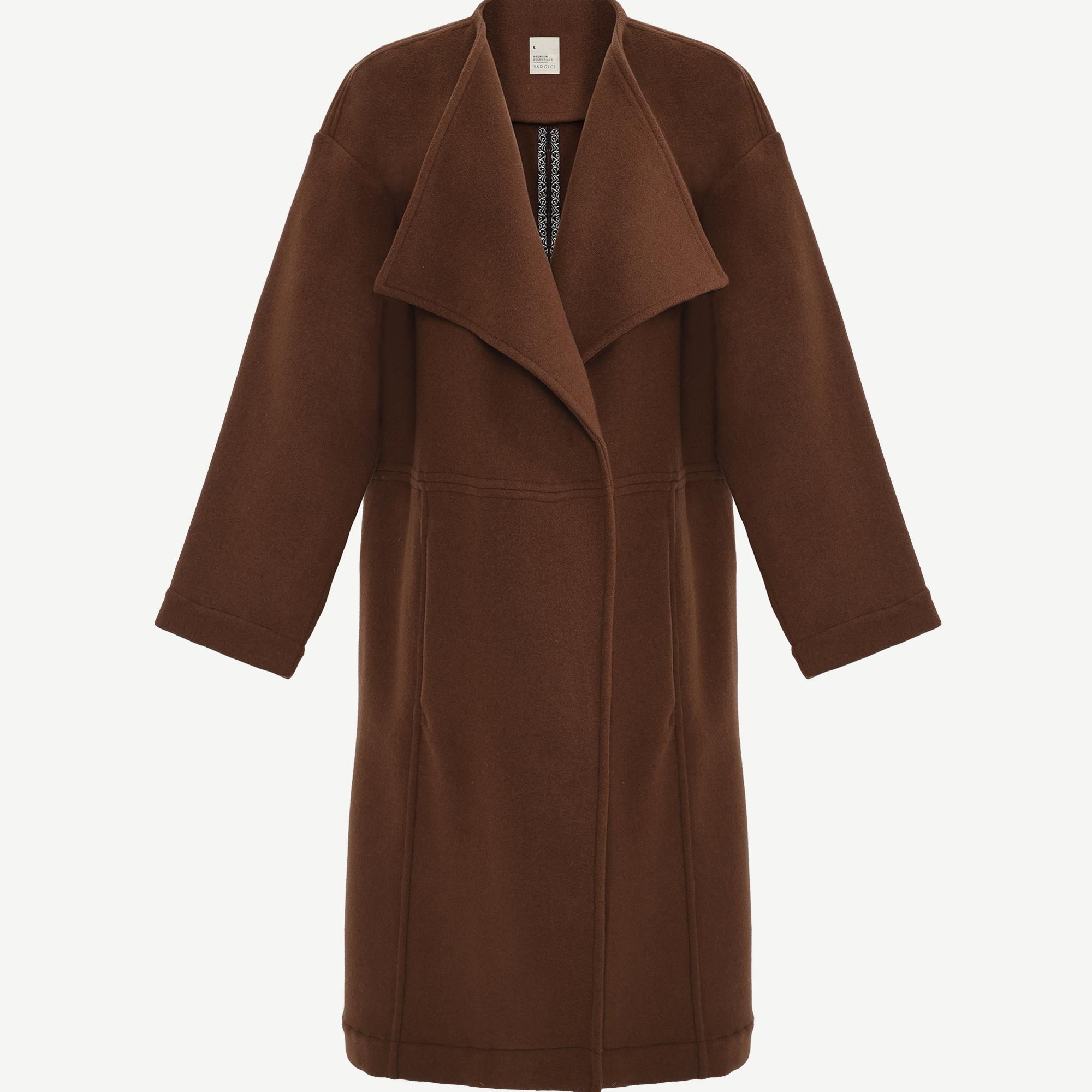 YARGICI Geniş Şal Yaka Uzun Kol Palto