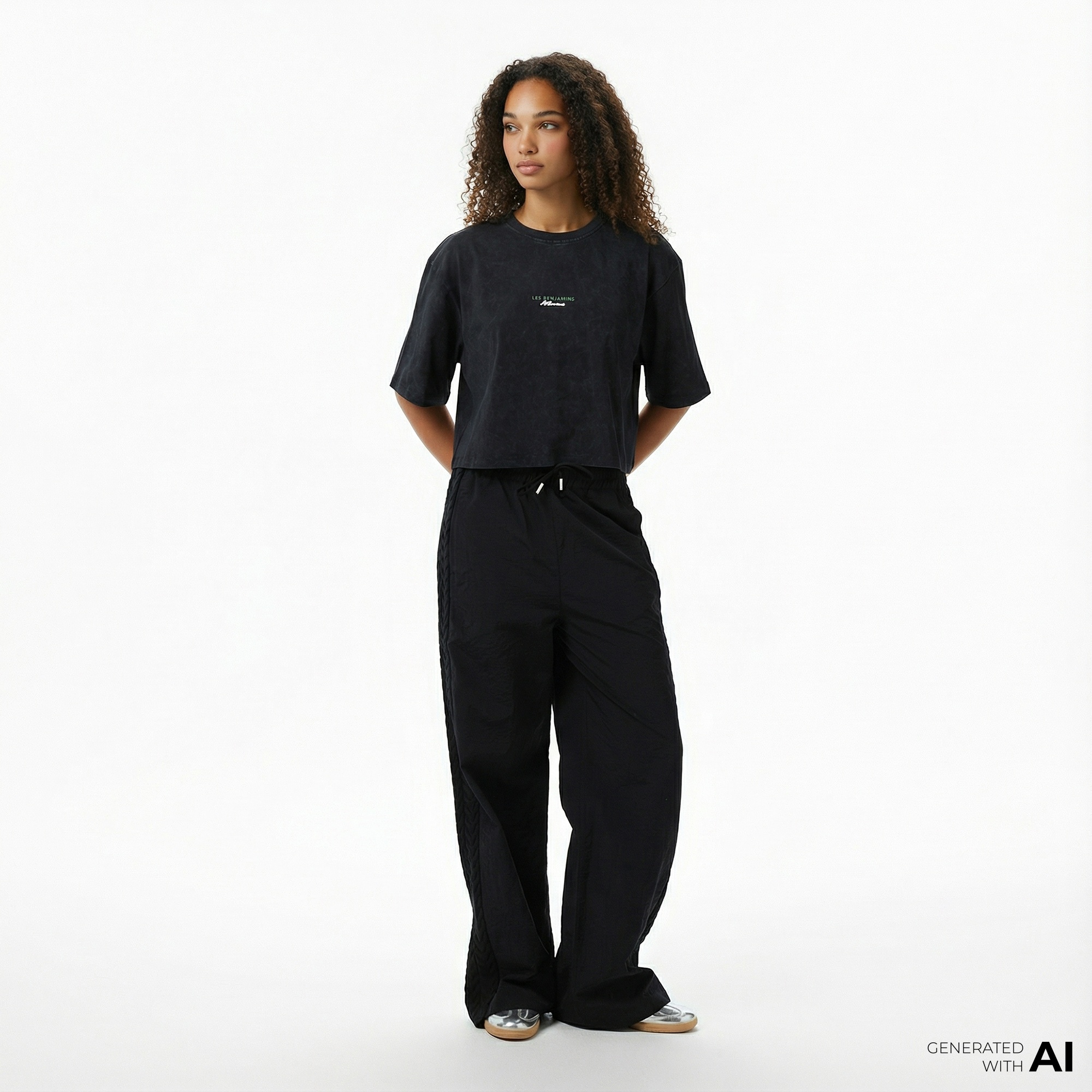 Les Benjamins Track 003 Kadın Siyah Pantolon