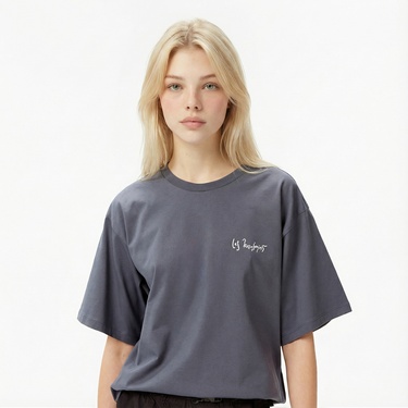  Les Benjamins Boxed 009 Kadın Gri T-Shirt