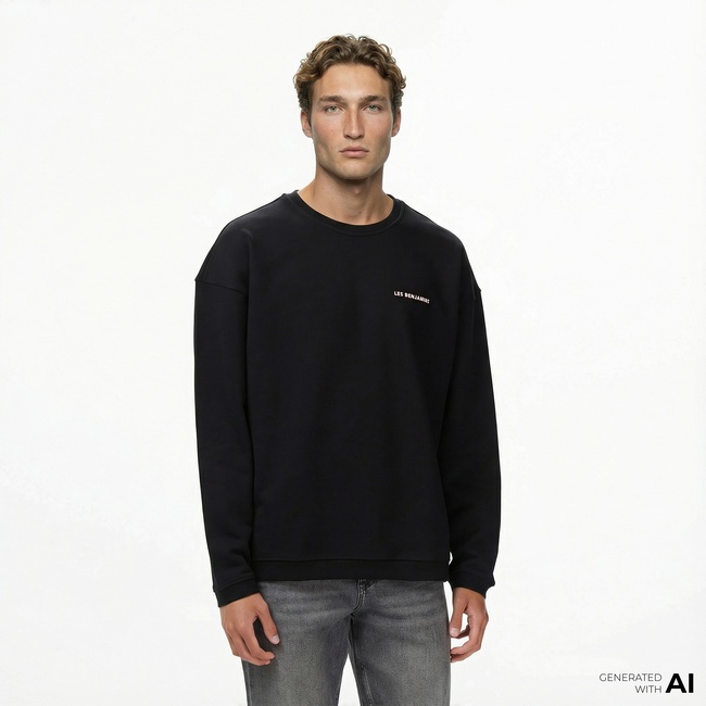  Les Benjamins 005 Erkek Siyah Sweatshirt