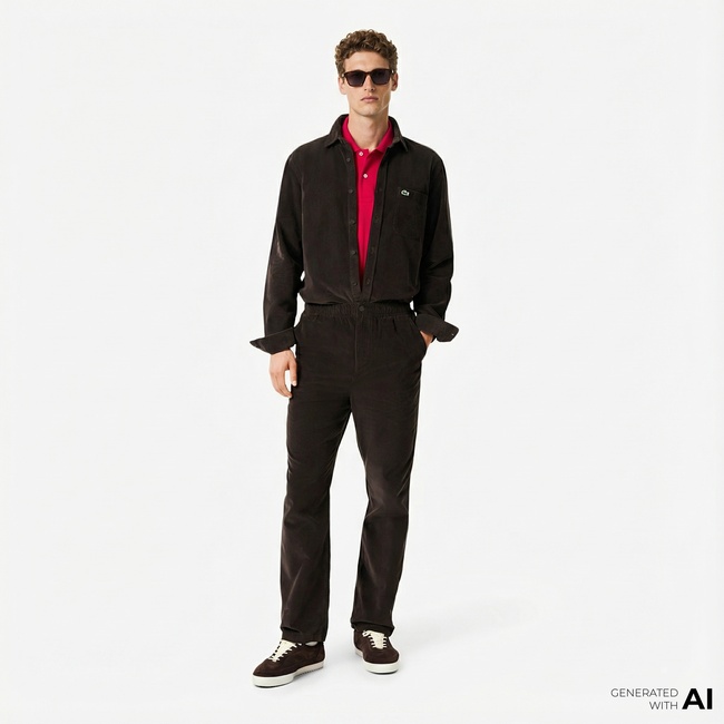  Lacoste Erkek Regular Fit Kahverengi Pantolon