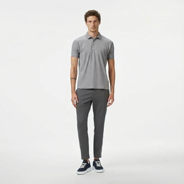  Nautica Erkek Gri Regular Fit Polo Yaka T-Shirt