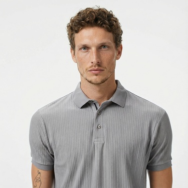 Nautica Erkek Gri Regular Fit Polo Yaka T-Shirt