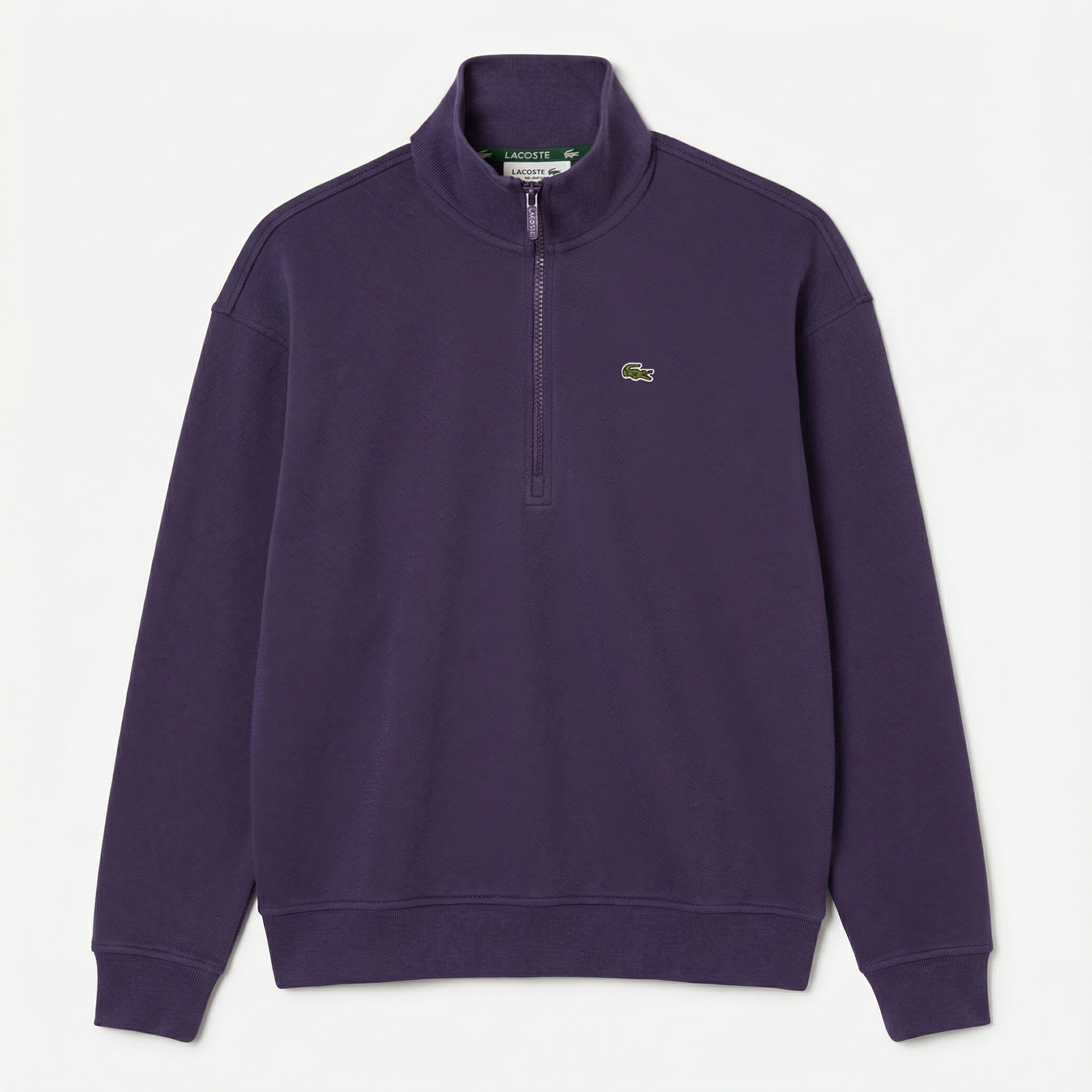 Lacoste Kadın Relaxed Fit Yarım Fermuarlı Mor Sweatshirt