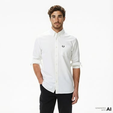  Fred Perry Oxford Erkek Beyaz Gömlek