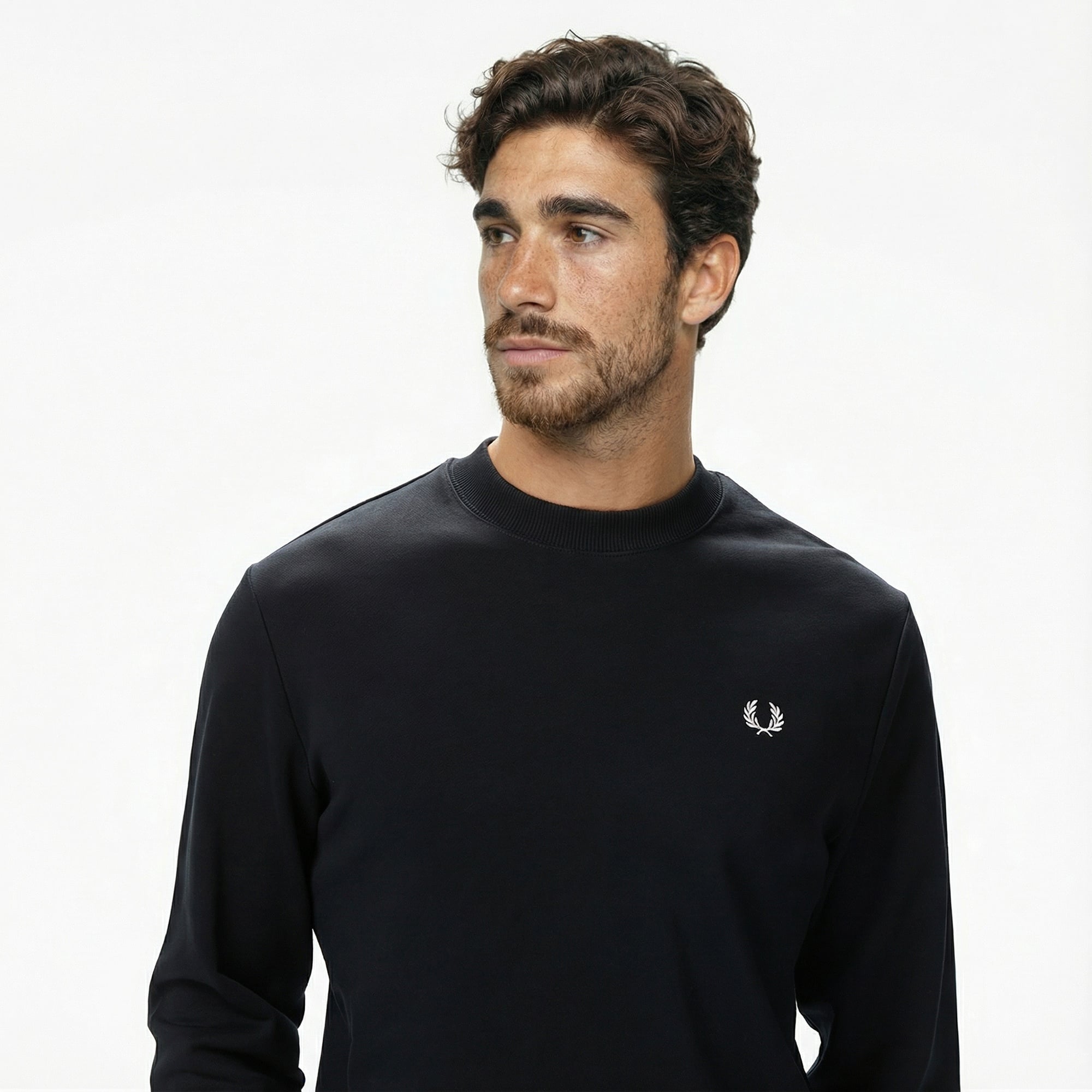 Fred Perry Erkek Siyah Sweatshirt