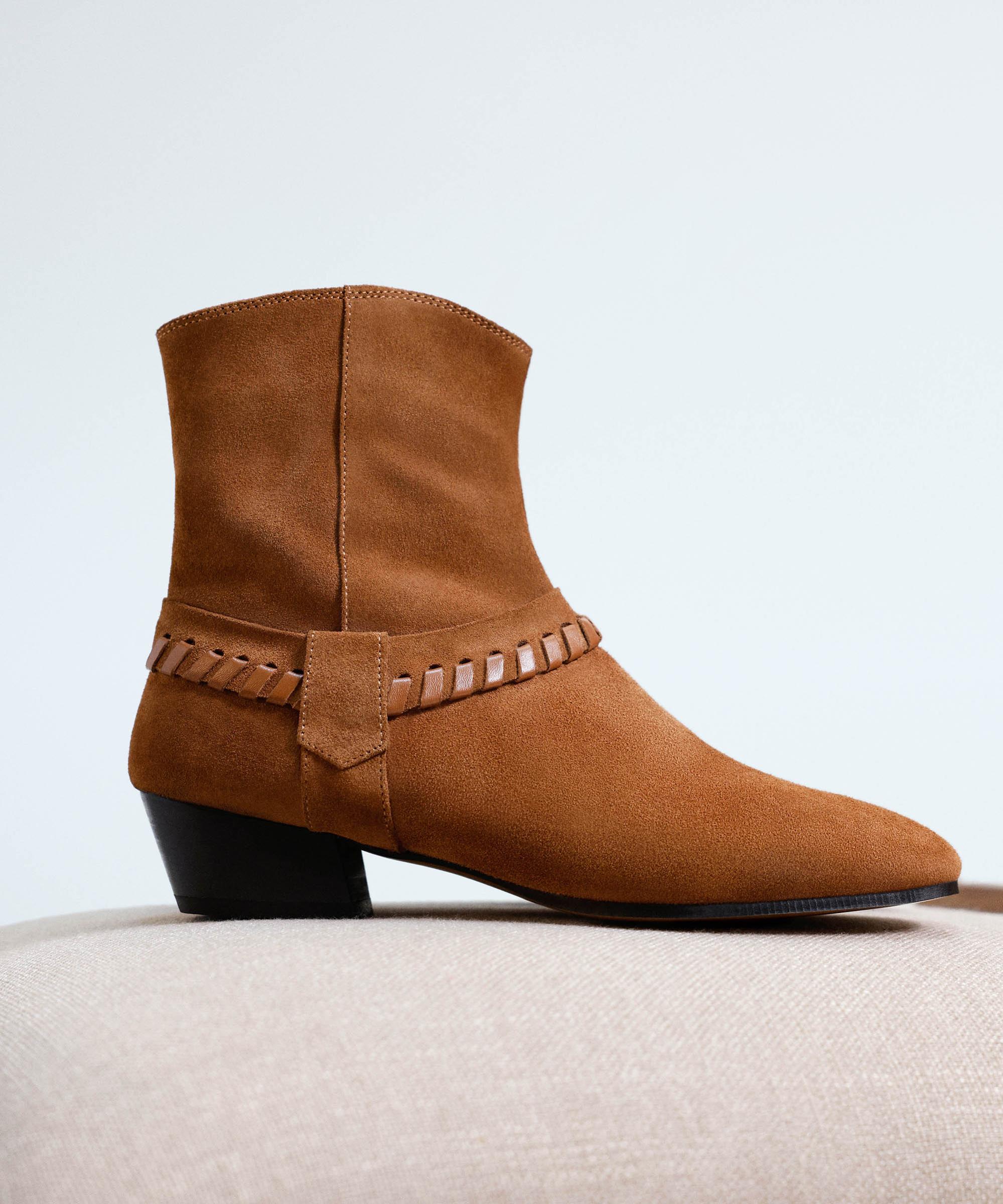 YARGICI Örgü Saraç Detaylı Western Deri Bot