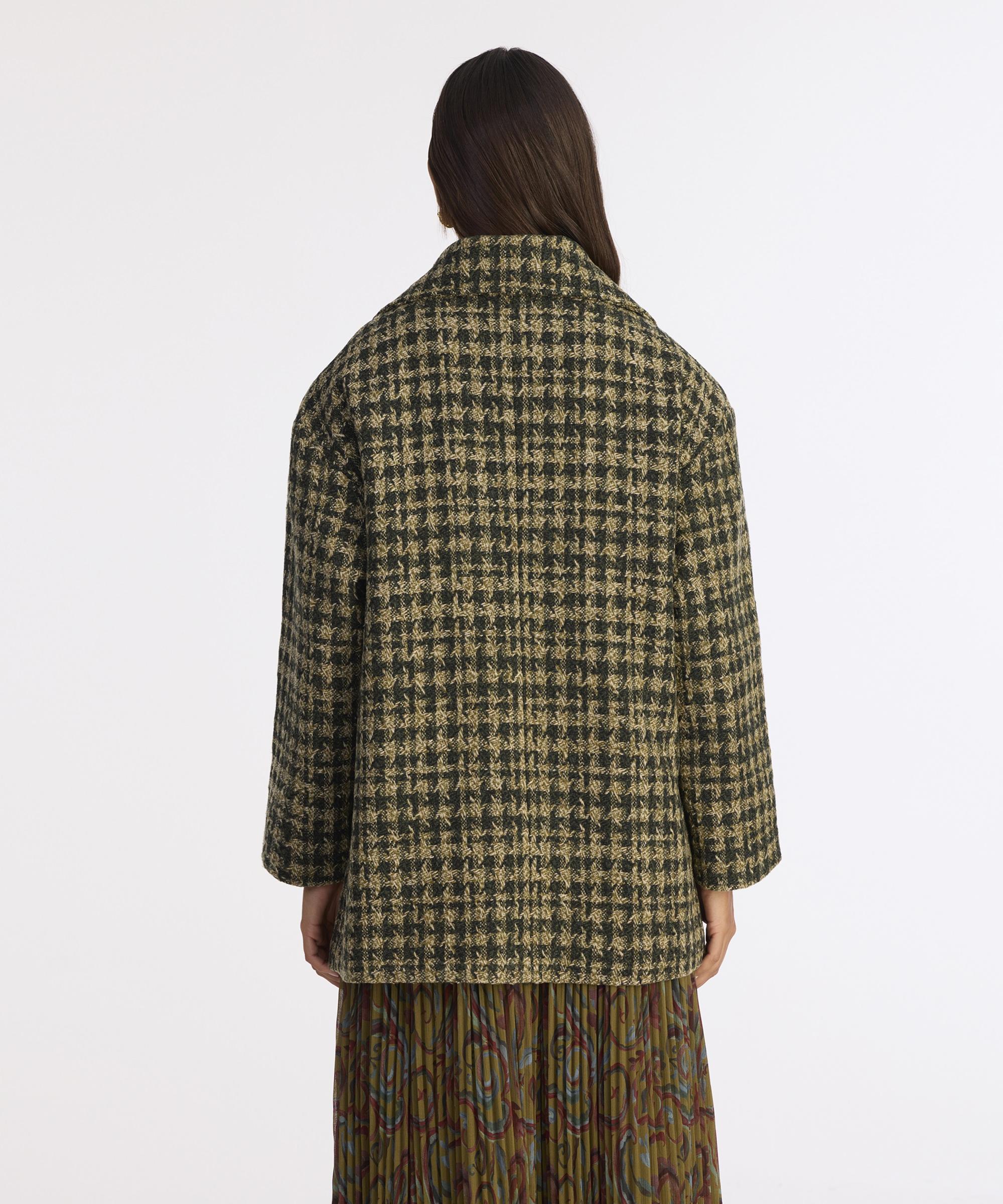  YARGICI Triko Yaka Detaylı Kruvaze Palto