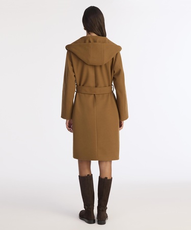  YARGICI Kapüşonlu Ve Kemerli Uzun Palto