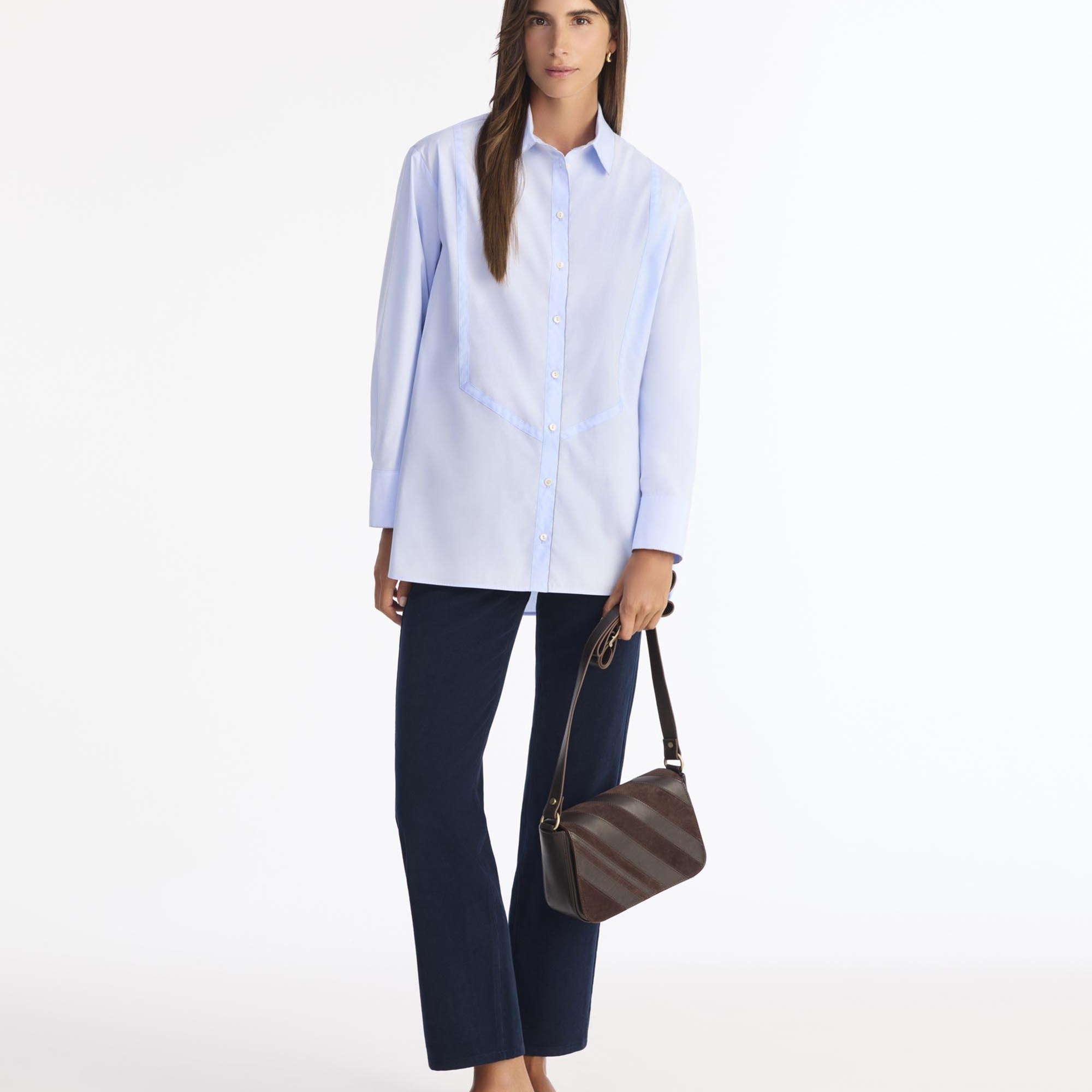 YARGICI Geniş Gömlek Yaka Uzun Kol Gömlek