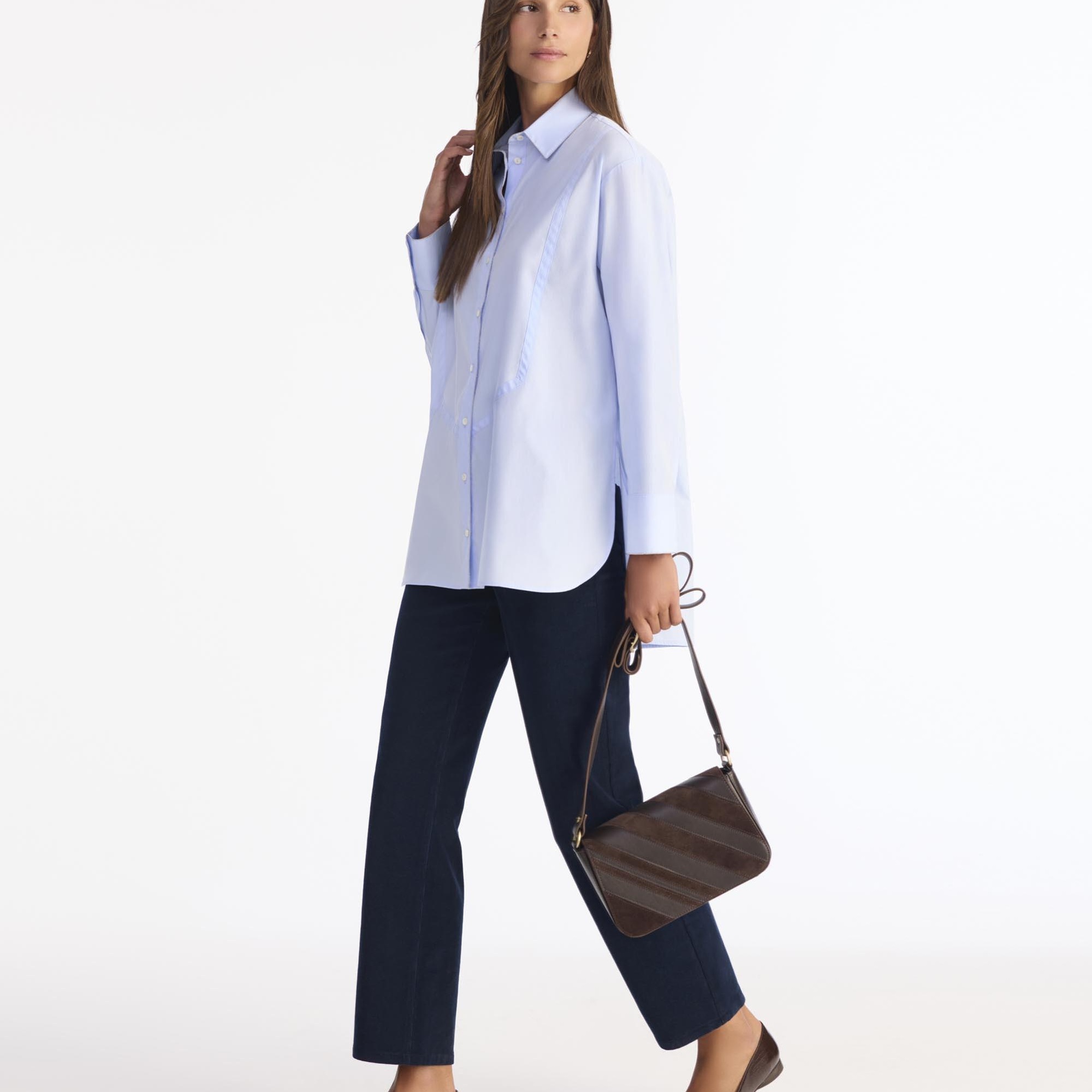 YARGICI Geniş Gömlek Yaka Uzun Kol Gömlek