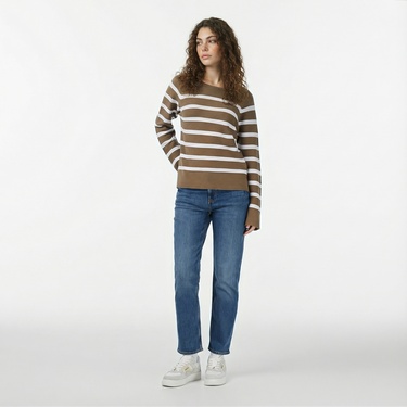  Nautica Kadın Kahverengi Regular Fit Kazak