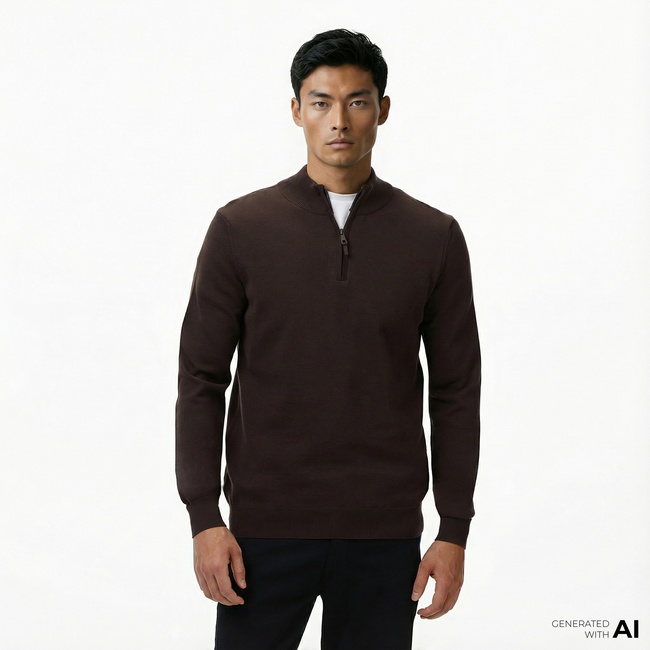  Nautica Erkek Kahverengi Classic Fit Kazak