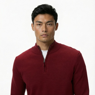  Nautica Erkek Bordo Classic Fit Kazak