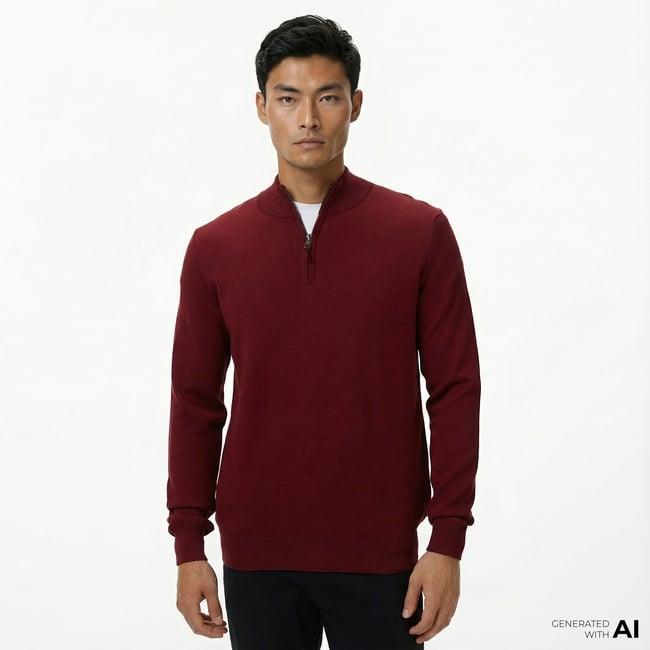  Nautica Erkek Bordo Classic Fit Kazak