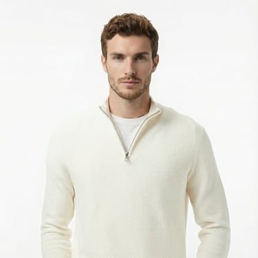  Nautica Erkek Krem Rengi Classic Fit Kazak