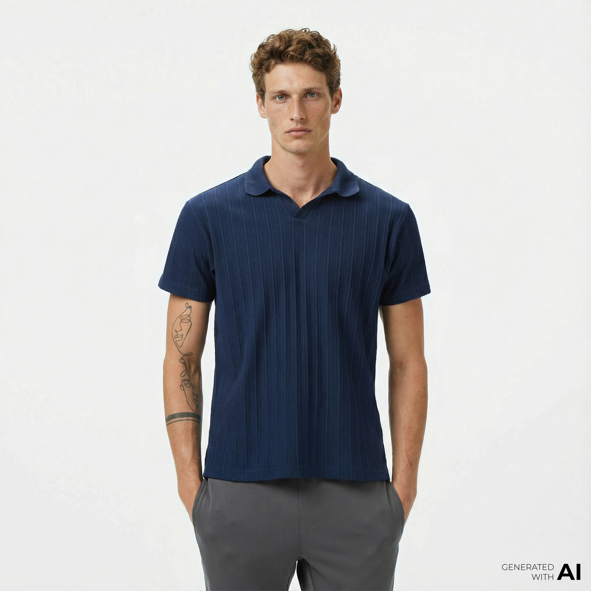  Nautica Erkek Lacivert Classic Fit Polo Yaka T-Shirt