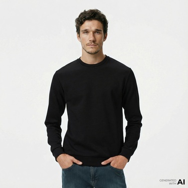  Nautica Erkek Siyah Classic Fit Sweatshirt