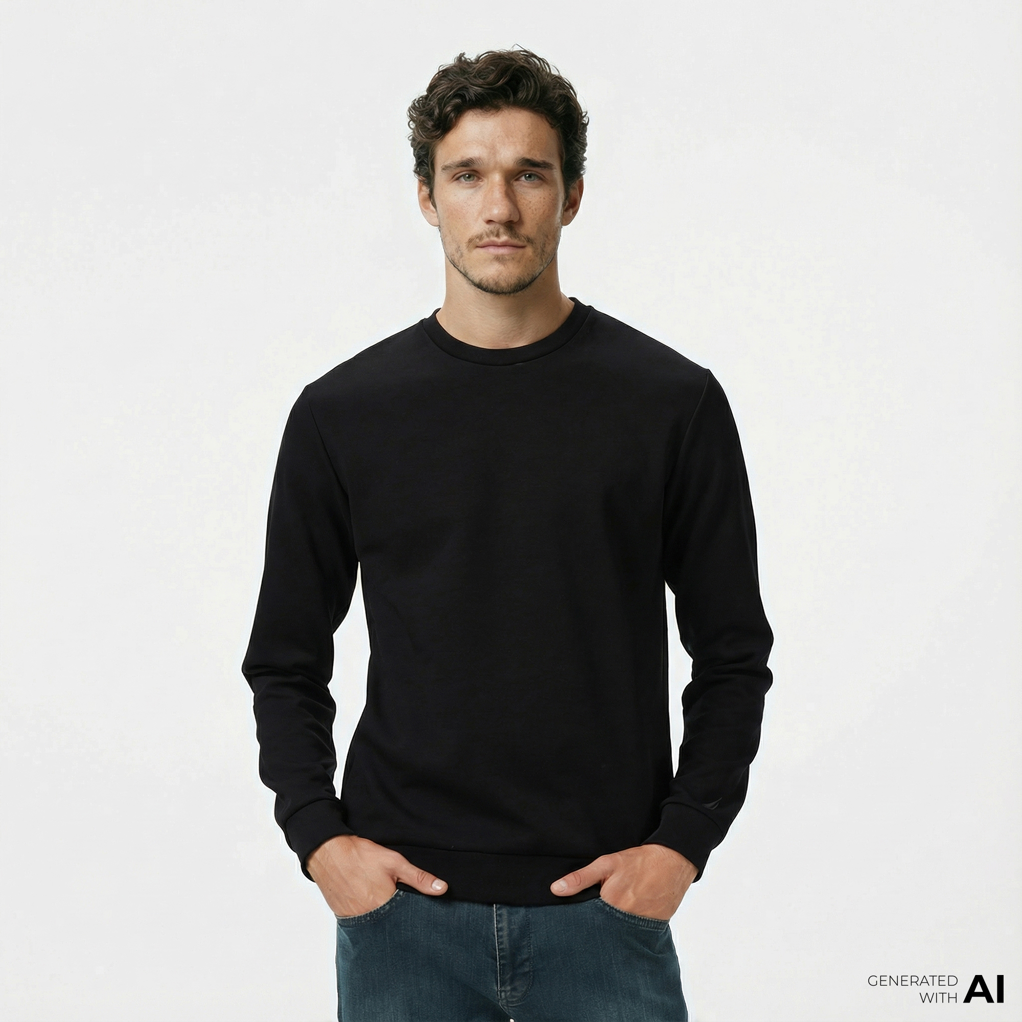  Nautica Erkek Siyah Classic Fit Sweatshirt