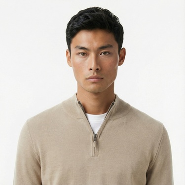  Nautica Erkek Bej Classic Fit Kazak